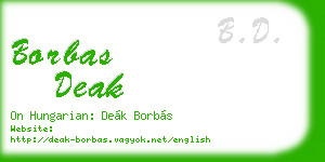 borbas deak business card